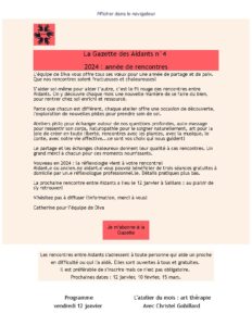 La Gazette des aidants en Vallée de la Drôme Janvier 2024 N°4